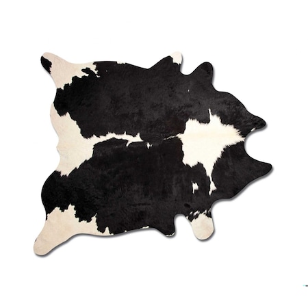 Homeroots 0.25 x 6 x 7 in. Kobe Cowhide Rug Black and amp; White 293172